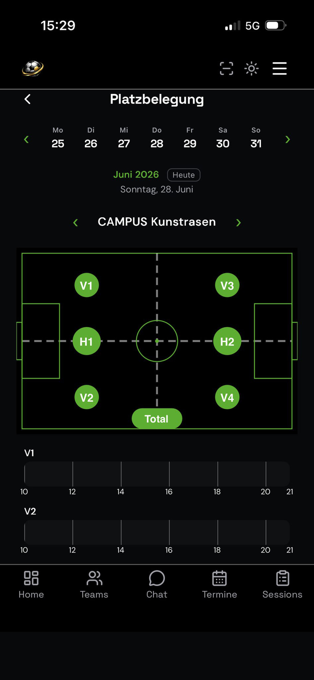 11COACH Platzbelegung