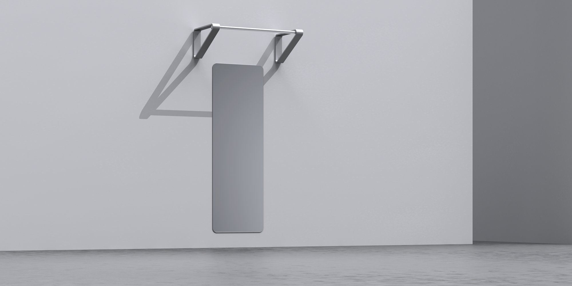 Pull-Up Bar — Wandmontage mit Spiegel im Wohnraum
